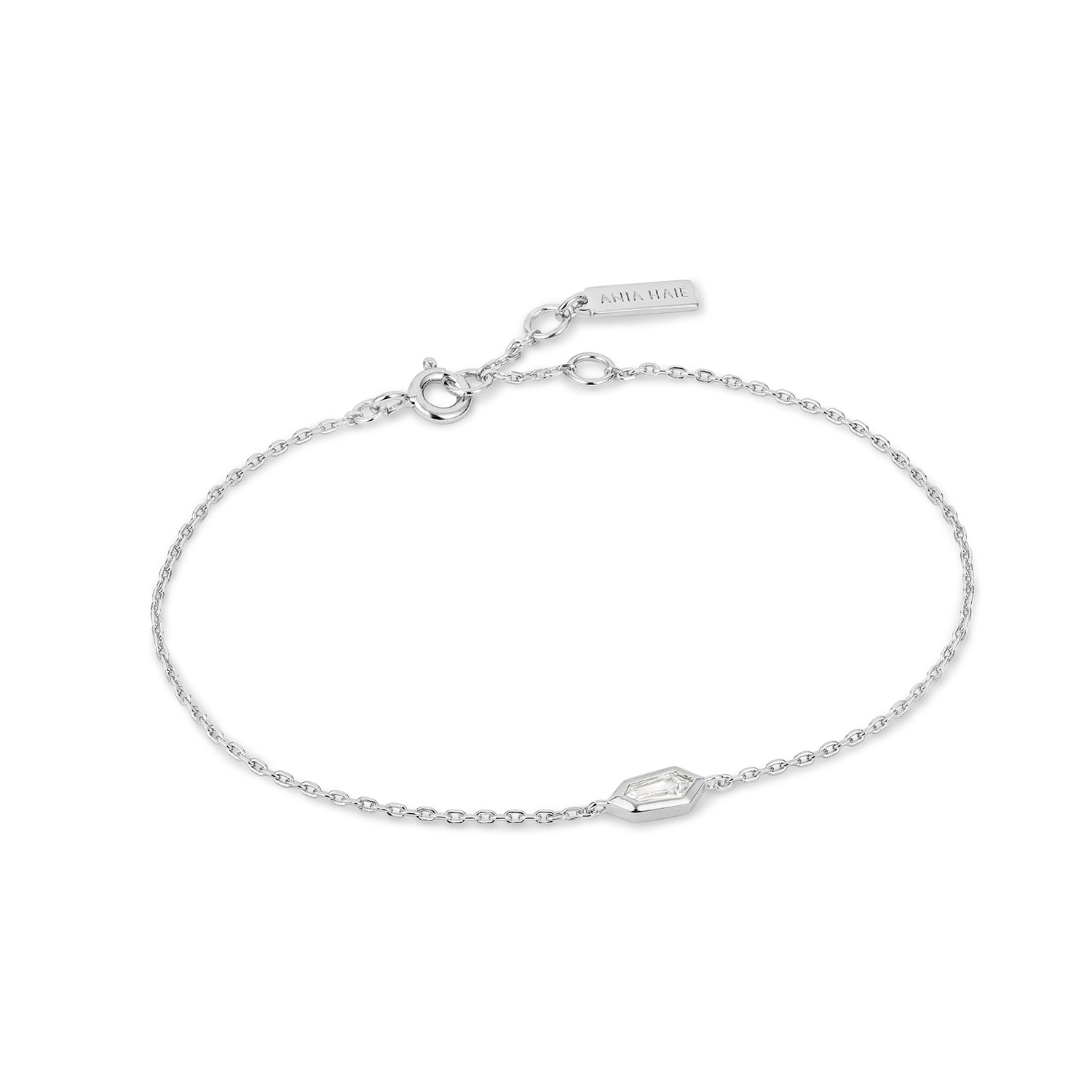 Ania Haie Dance Till Dawn armband - Sparkle Emblem Chain Silver B041-02H-W