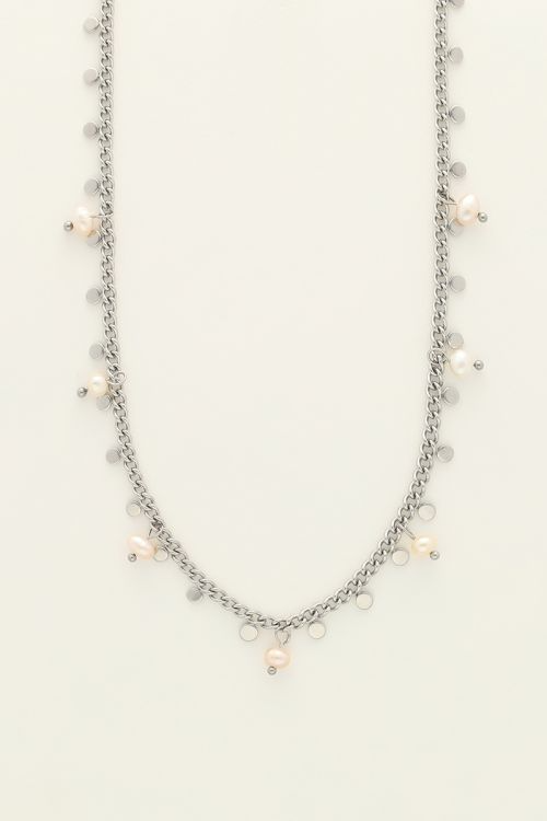 My Jewellery Ketting met rondjes en parels - Zilver MJ09226-1500