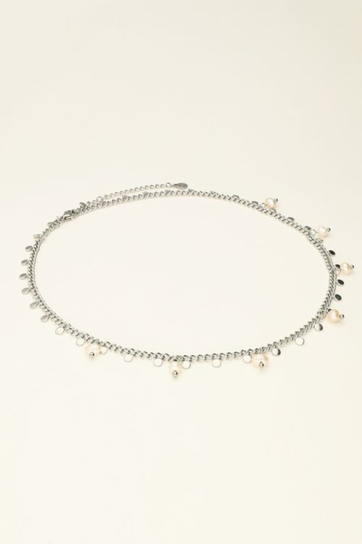 My Jewellery Ketting met rondjes en parels - Zilver MJ09226-1500
