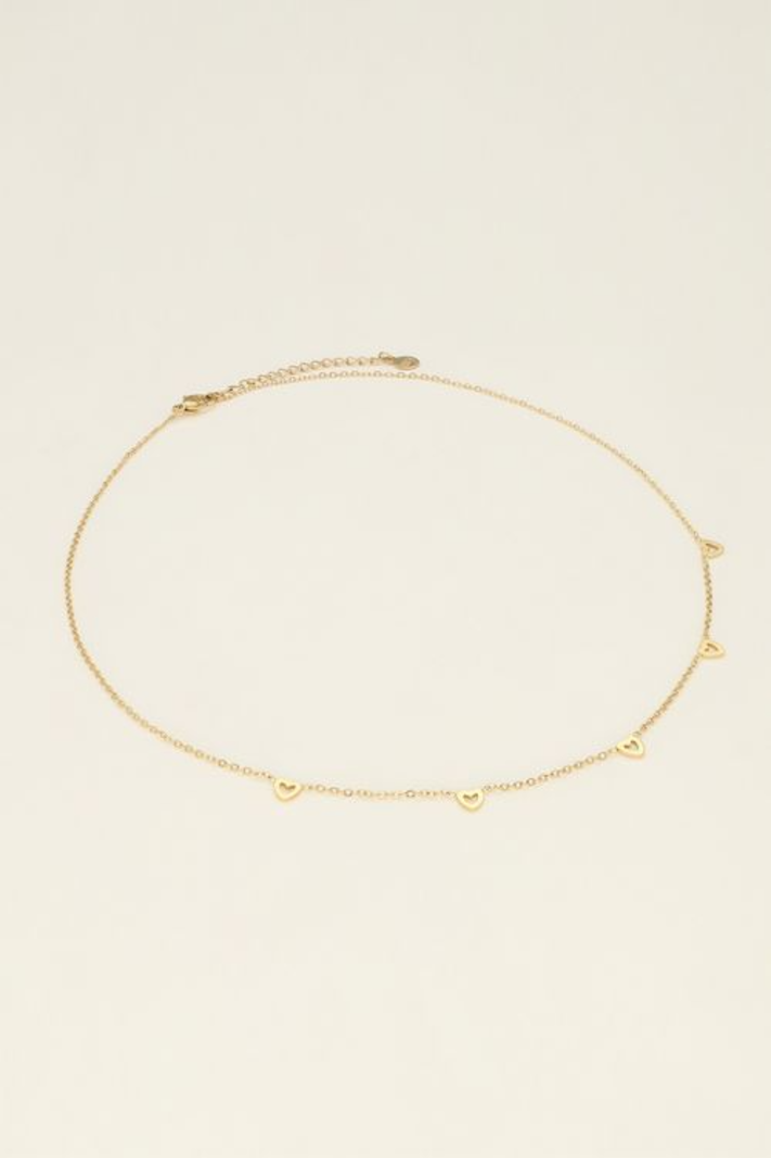 My Jewellery Ketting met open hartjes - Goudkleurig MJ09230-1200