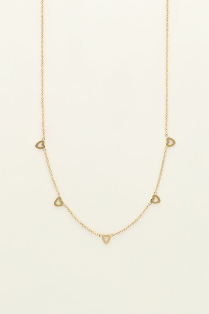 My Jewellery Ketting met open hartjes - Goudkleurig MJ09230-1200