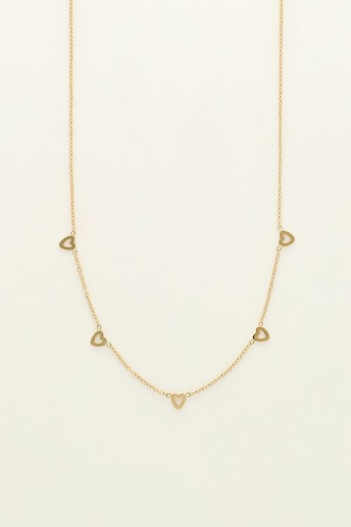 My Jewellery Ketting met open hartjes - Goudkleurig MJ09230-1200