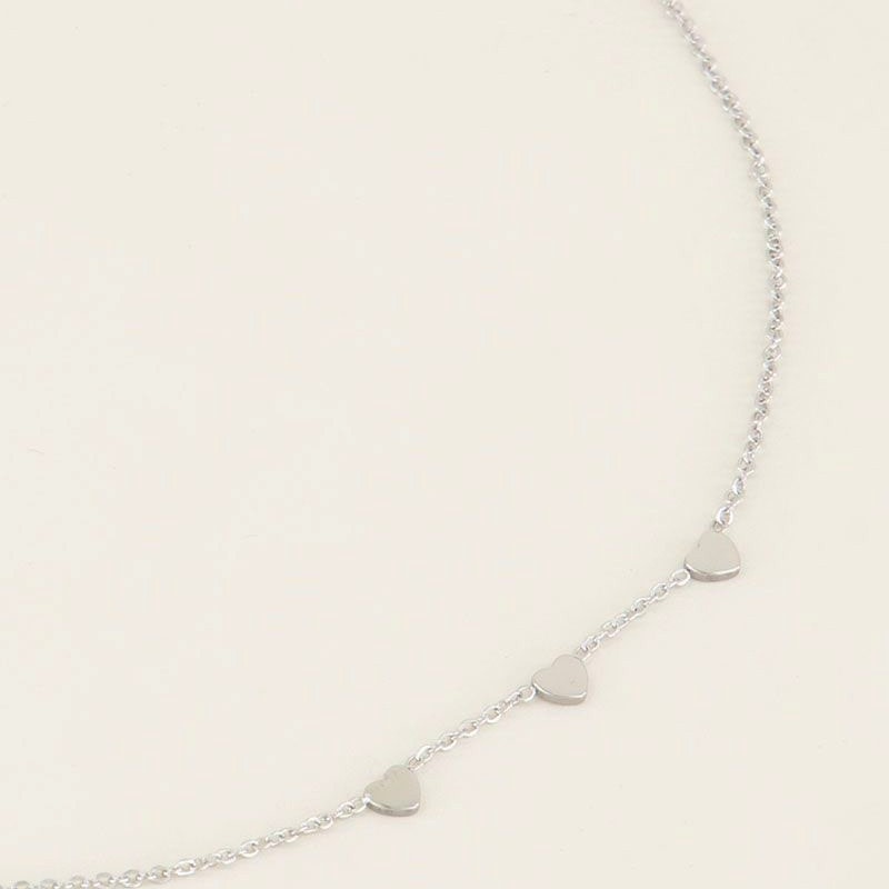 My Jewellery Ketting met 3 hartjes - Zilverkleurig | MJ01901-1500
