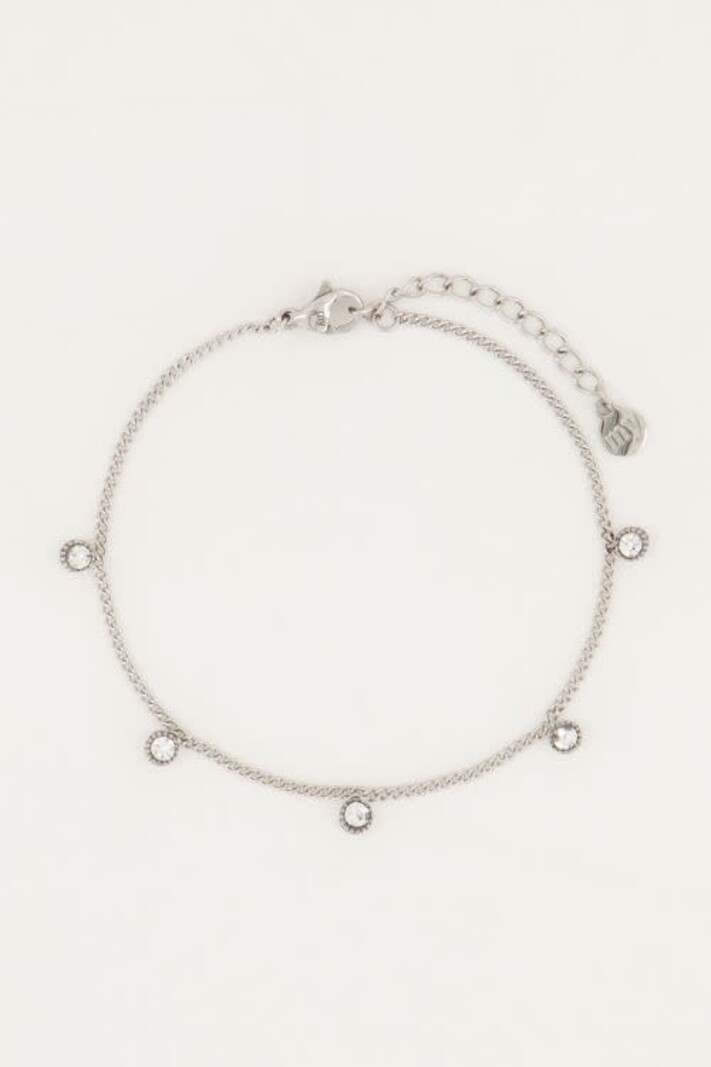 My Jewellery Armbandje vijfstrass steentjes - Zilver | MJ04797-1500