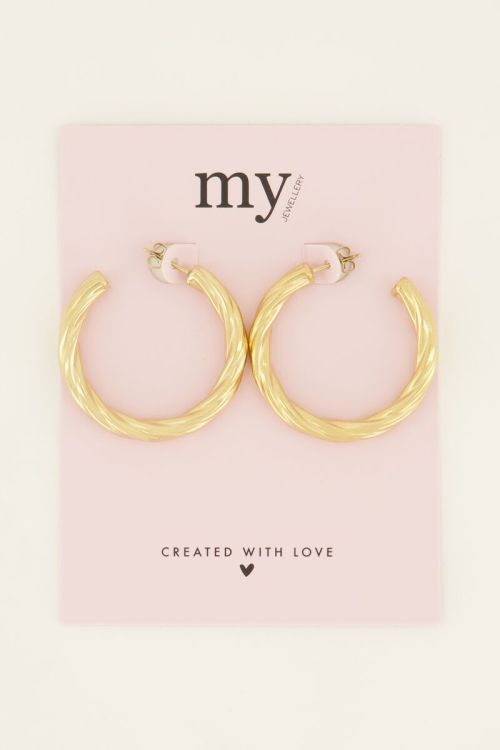 My Jewellery Oorstekers rond gedraaid - Goud MJ07383-1200