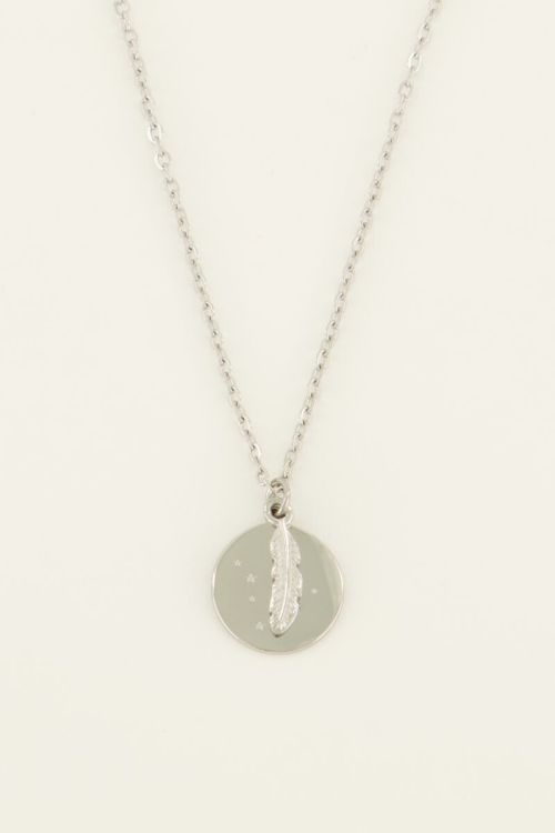 My Jewellery Ketting met munt en veer - Zilverkleurig MJ08431-1500