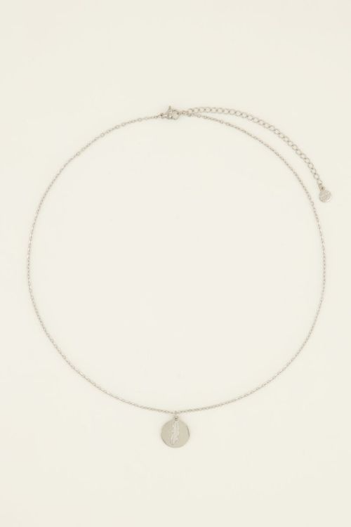My Jewellery Ketting met munt en veer - Zilverkleurig MJ08431-1500