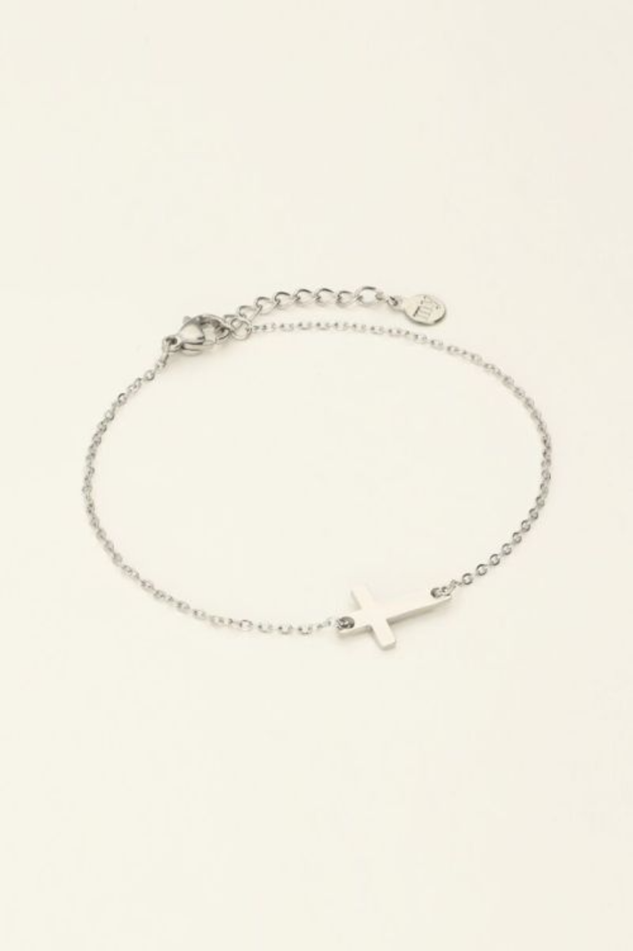 My Jewellery Armband met kruisje - Zilver MJ07917-1500