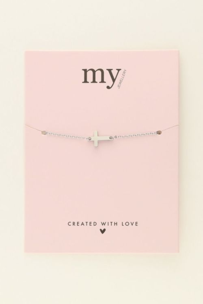 My Jewellery Armband met kruisje - Zilver MJ07917-1500