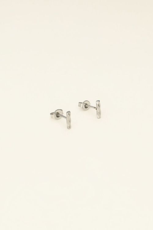 My Jewellery Oorknopjes staafjes gedraaid - Zilverkleurig MJ08525-1500