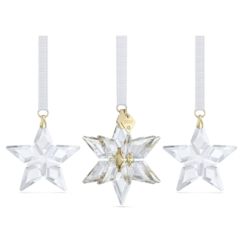 Swarovski Annual Edition kristallen ornament Ornament Set 3D 2023 Wit/Goud 5655102