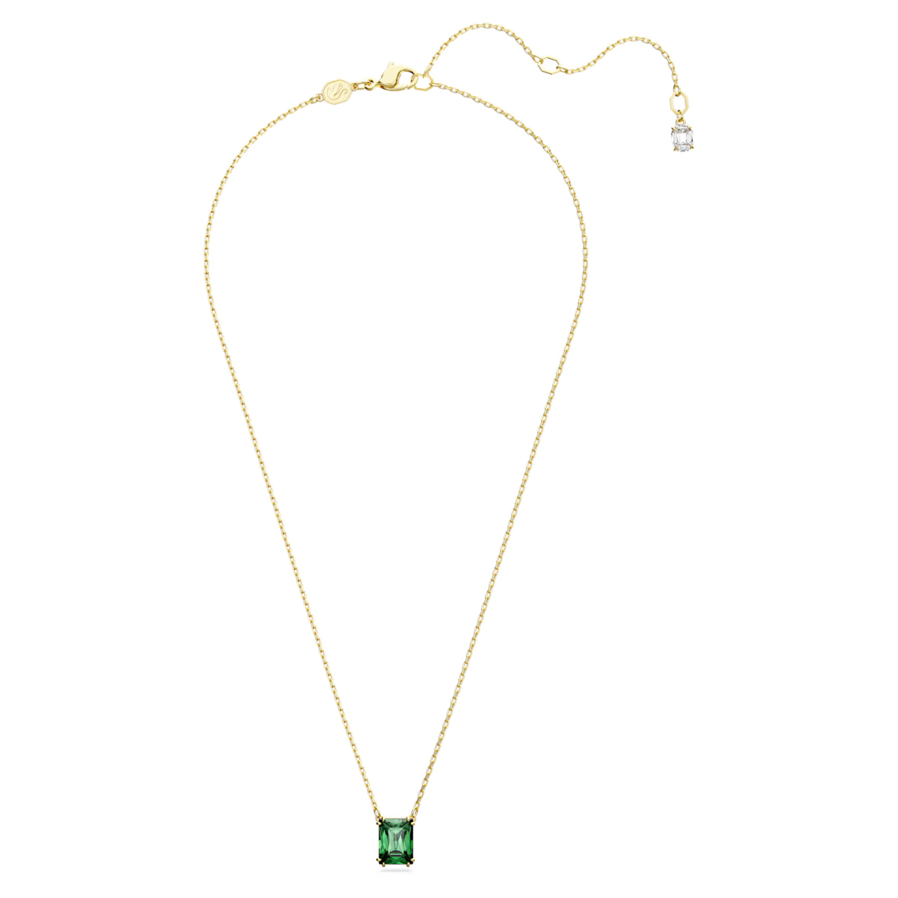 Swarovski Matrix ketting met hanger Vierkante slijpvorm Goudkleurig/Groen 5677141