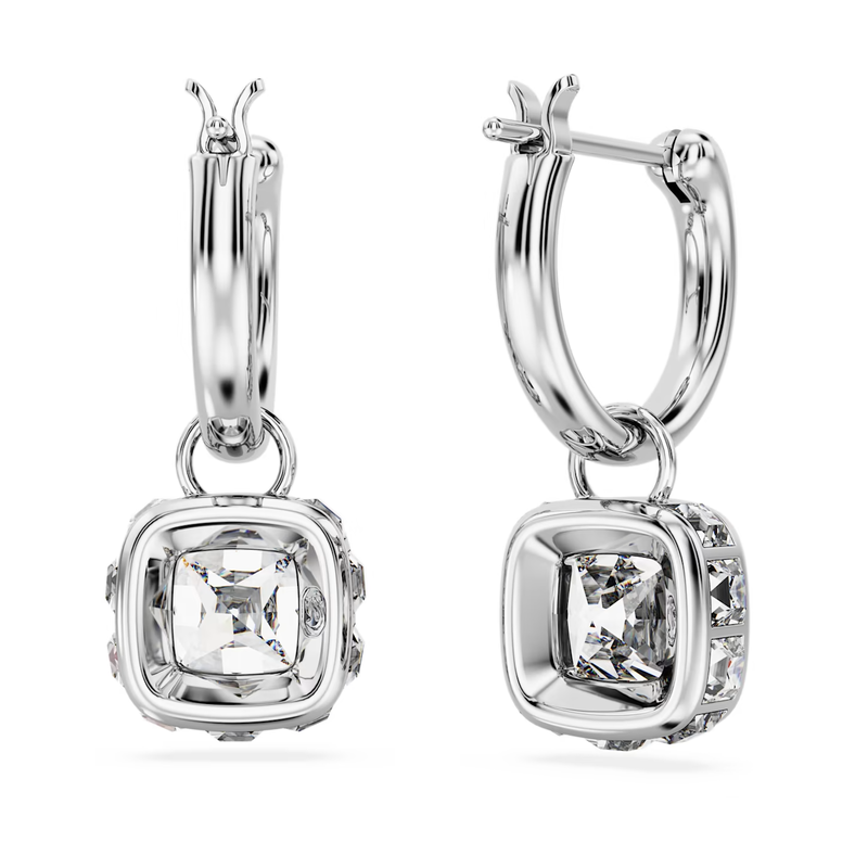 Swarovski Stilla oorbellen Square Cut Zilver/Wit 5662919