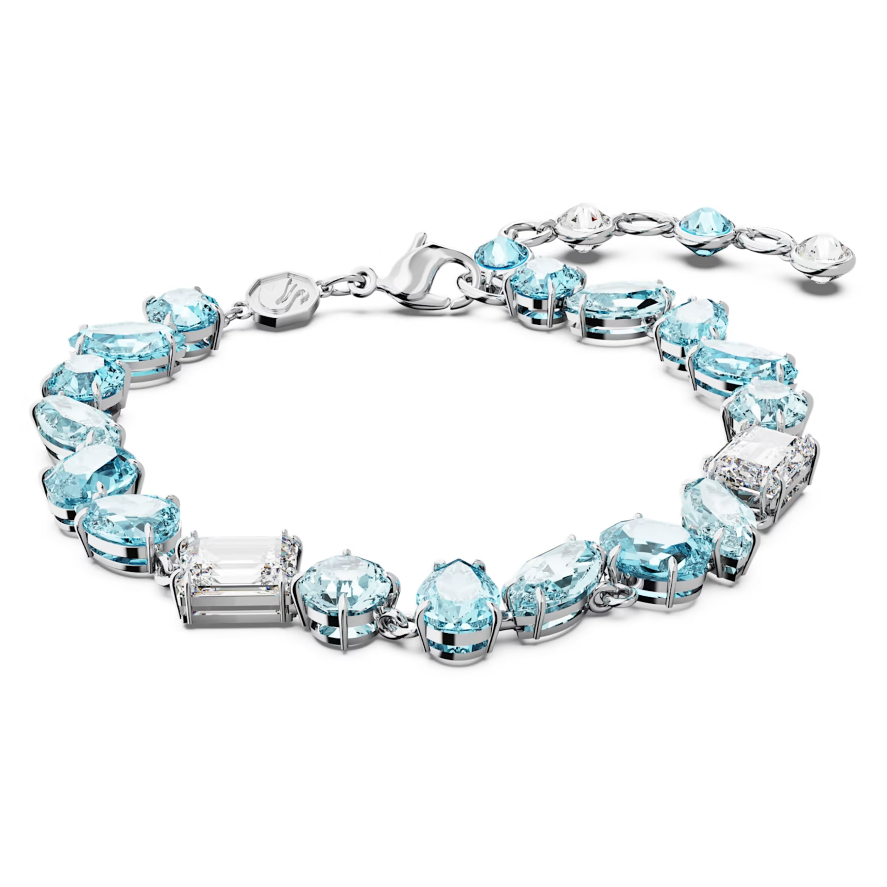 Swarovski Gema armband Verschillende slijpvormen Zilverkleurig/Blauw 5666018