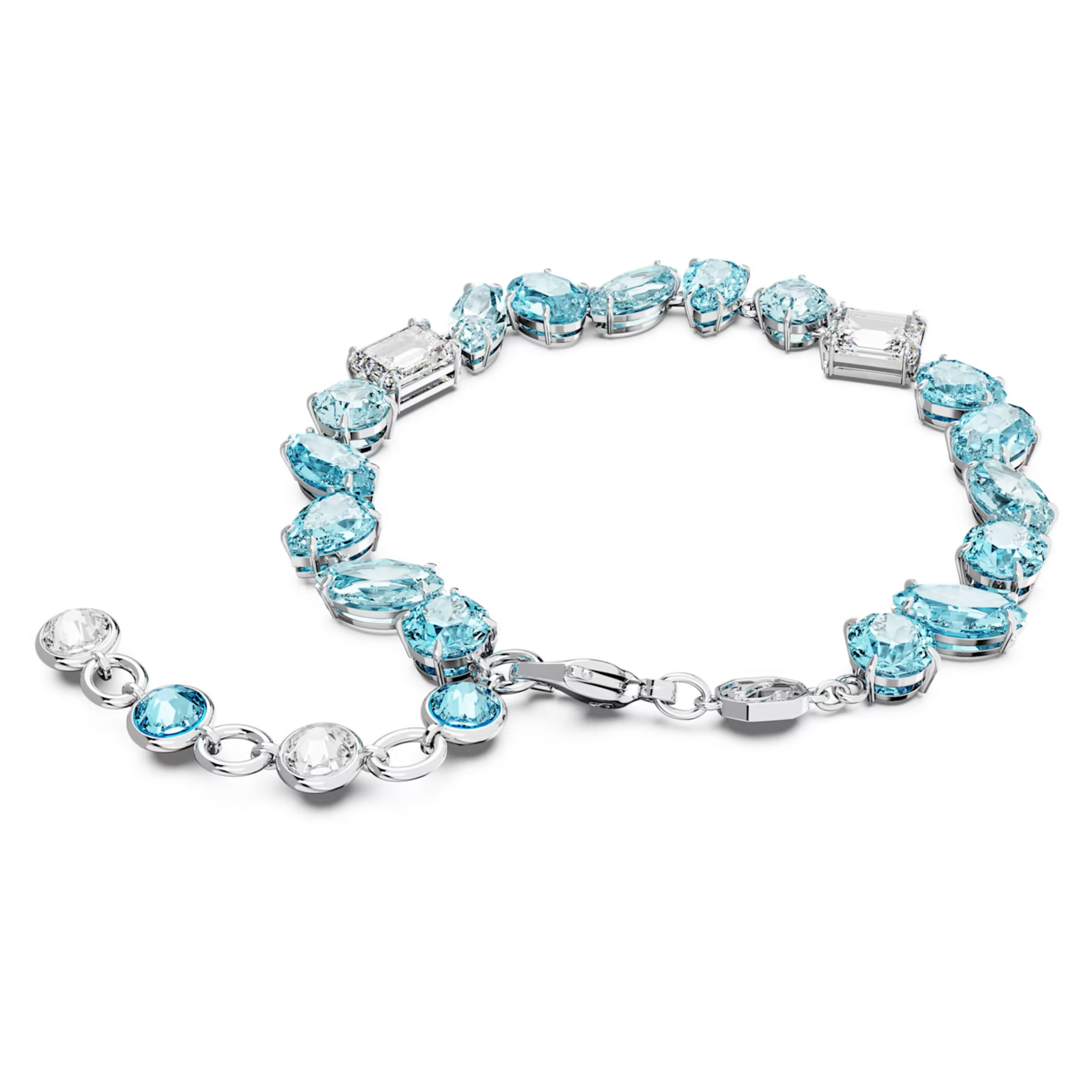 Swarovski Gema armband Verschillende slijpvormen Zilverkleurig/Blauw 5666018