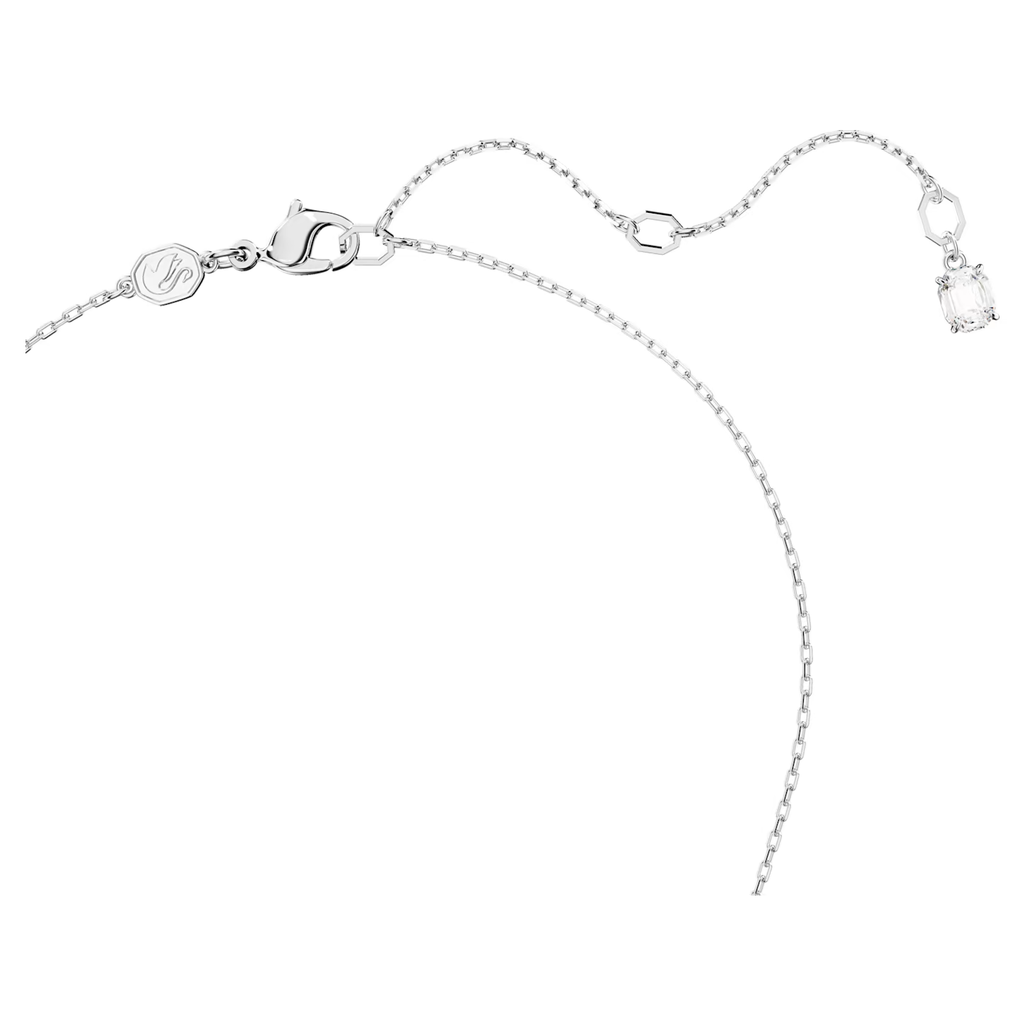 Swarovski Dextera ketting met hanger Twee ringen Zilverkleurig, Wit 5670251