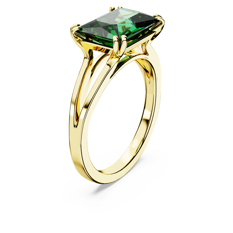 Swarovski Stilla ring Cocktail ring rechthoekige slijpvorm Goudkleurig/Groen