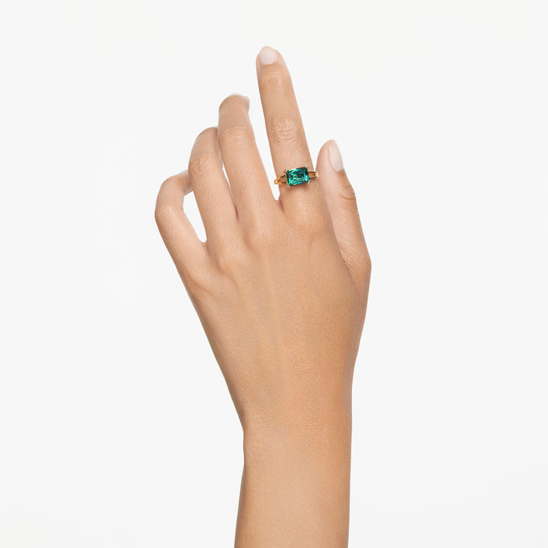 Swarovski Stilla ring Cocktail ring rechthoekige slijpvorm Goudkleurig/Groen