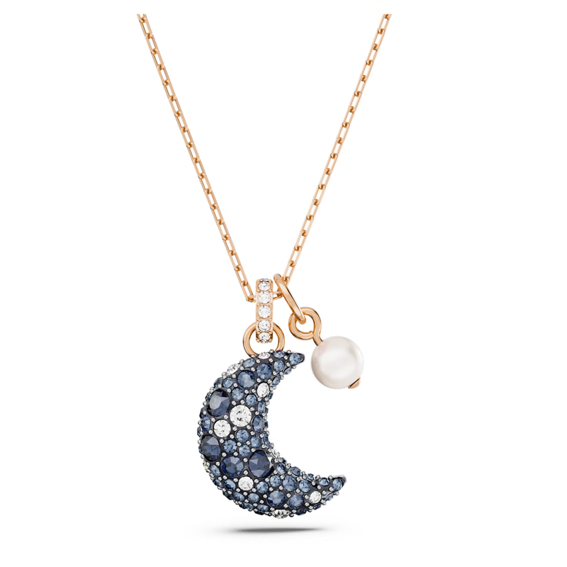 Swarovski Sublima ketting met hanger Maan meerkleurig Rosé/Zwart (40 - 47 cm) 5671585