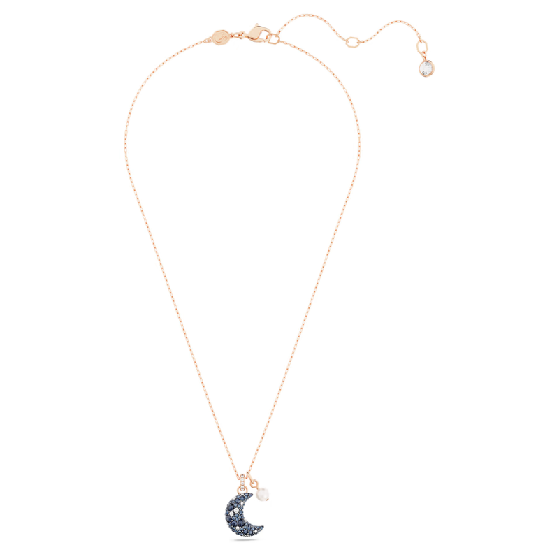 Swarovski Sublima ketting met hanger Maan meerkleurig Rosé/Zwart (40 - 47 cm) 5671585