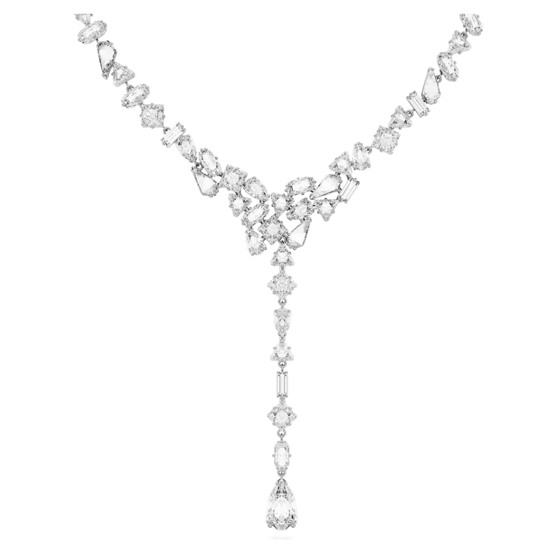 Swarovski Mesmera ketting Y-Ketting verschillende slijpvormen Zilver/Wit (38 - 45 cm) 5661520