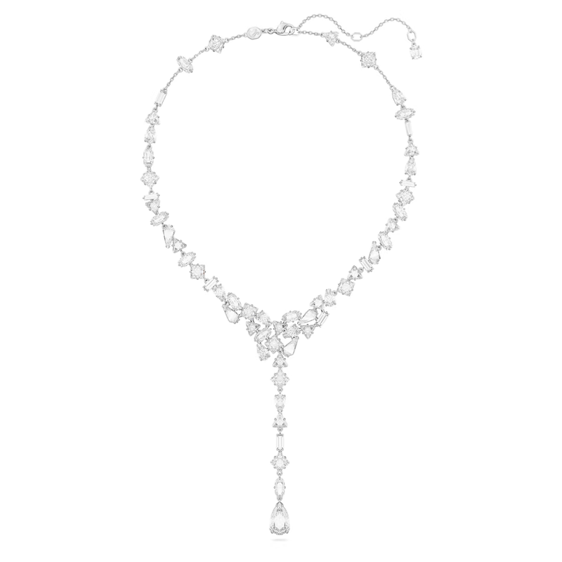 Swarovski Mesmera ketting Y-Ketting verschillende slijpvormen Zilver/Wit (38 - 45 cm) 5661520