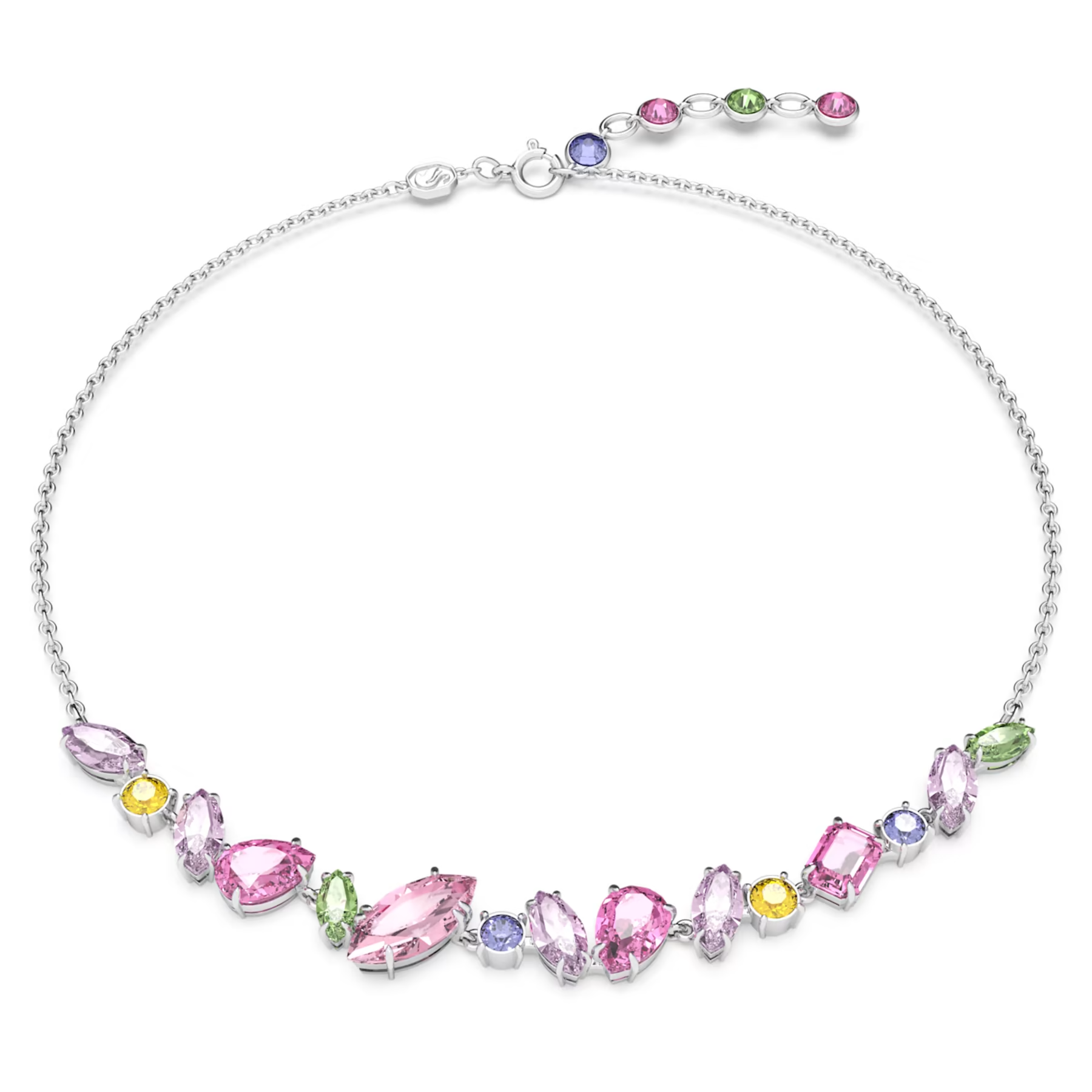 Swarovski Gema ketting Verschillende slijpvormen meerkleurig Zilverkleurig/Roze 5658398