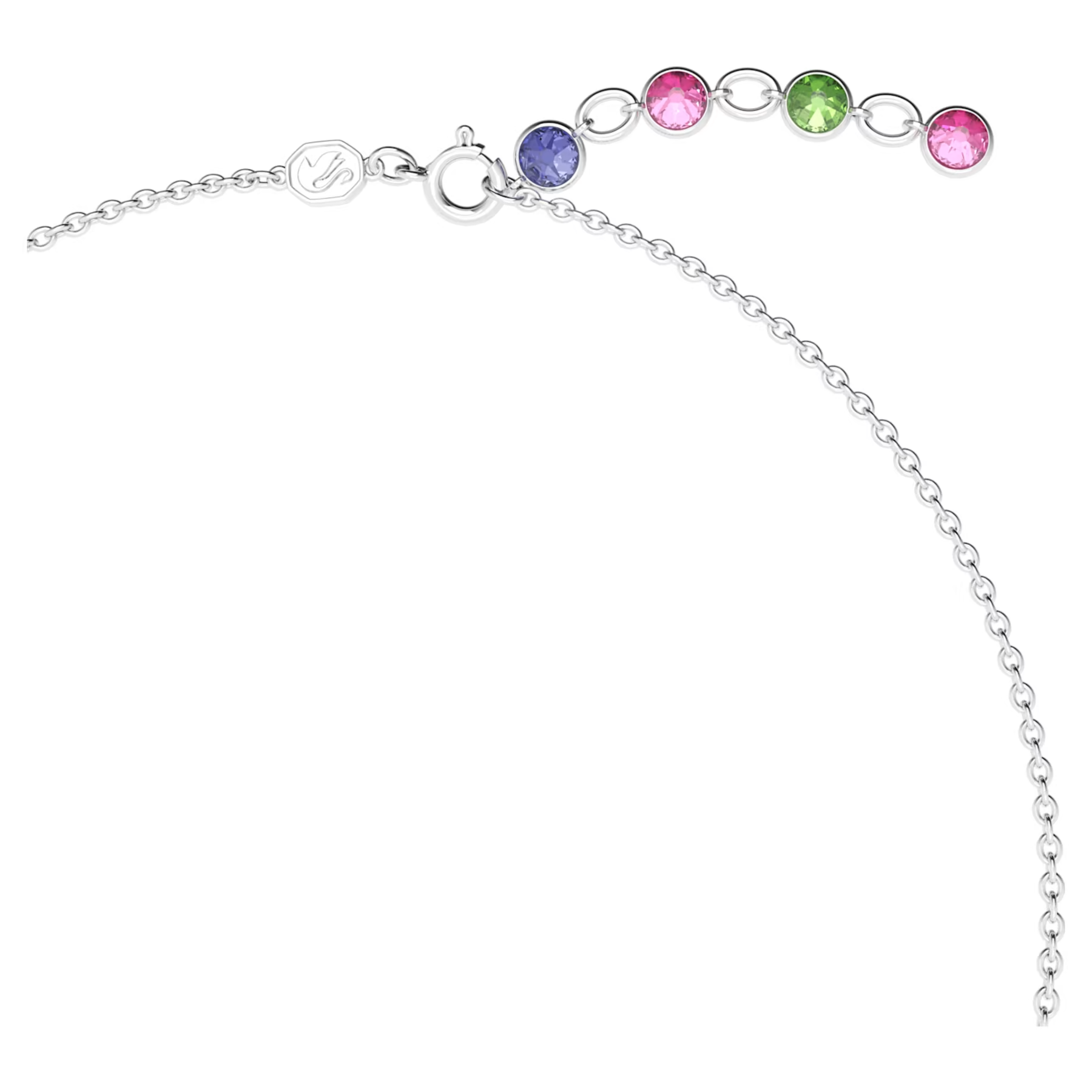 Swarovski Gema ketting Verschillende slijpvormen meerkleurig Zilverkleurig/Roze 5658398