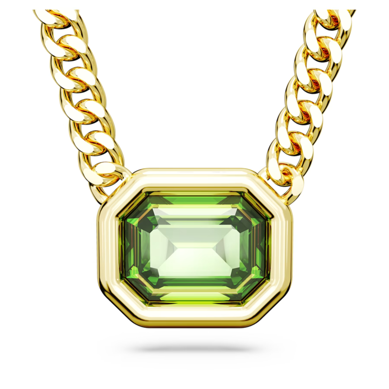 Swarovski Millenia ketting met hanger Octagon Slijpvorm Goud/Groen (45 - 47 cm) 5671583