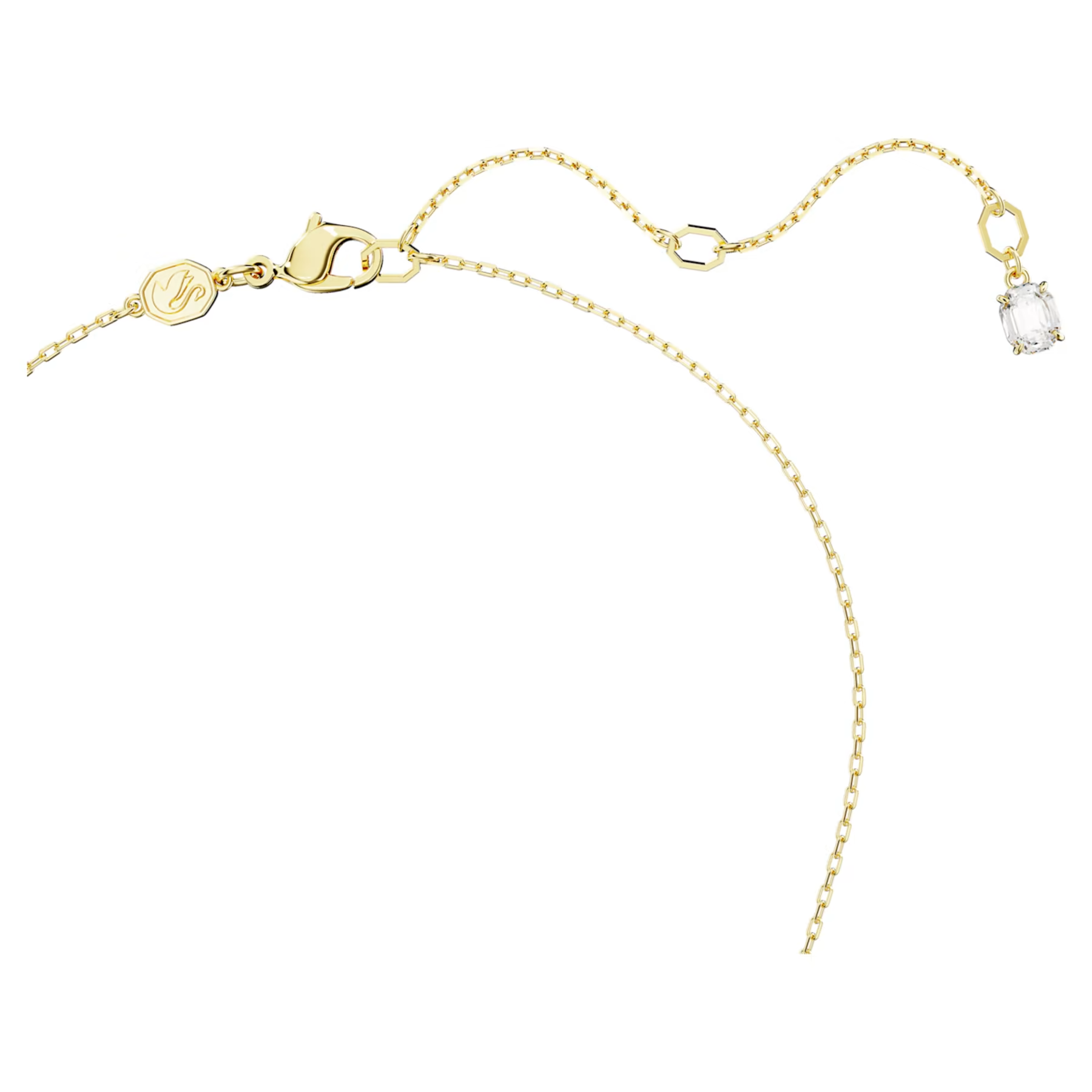 Swarovski Dextera ketting met hanger Twee ringen Goudkleurig/Wit (38 - 45 cm) 5668820