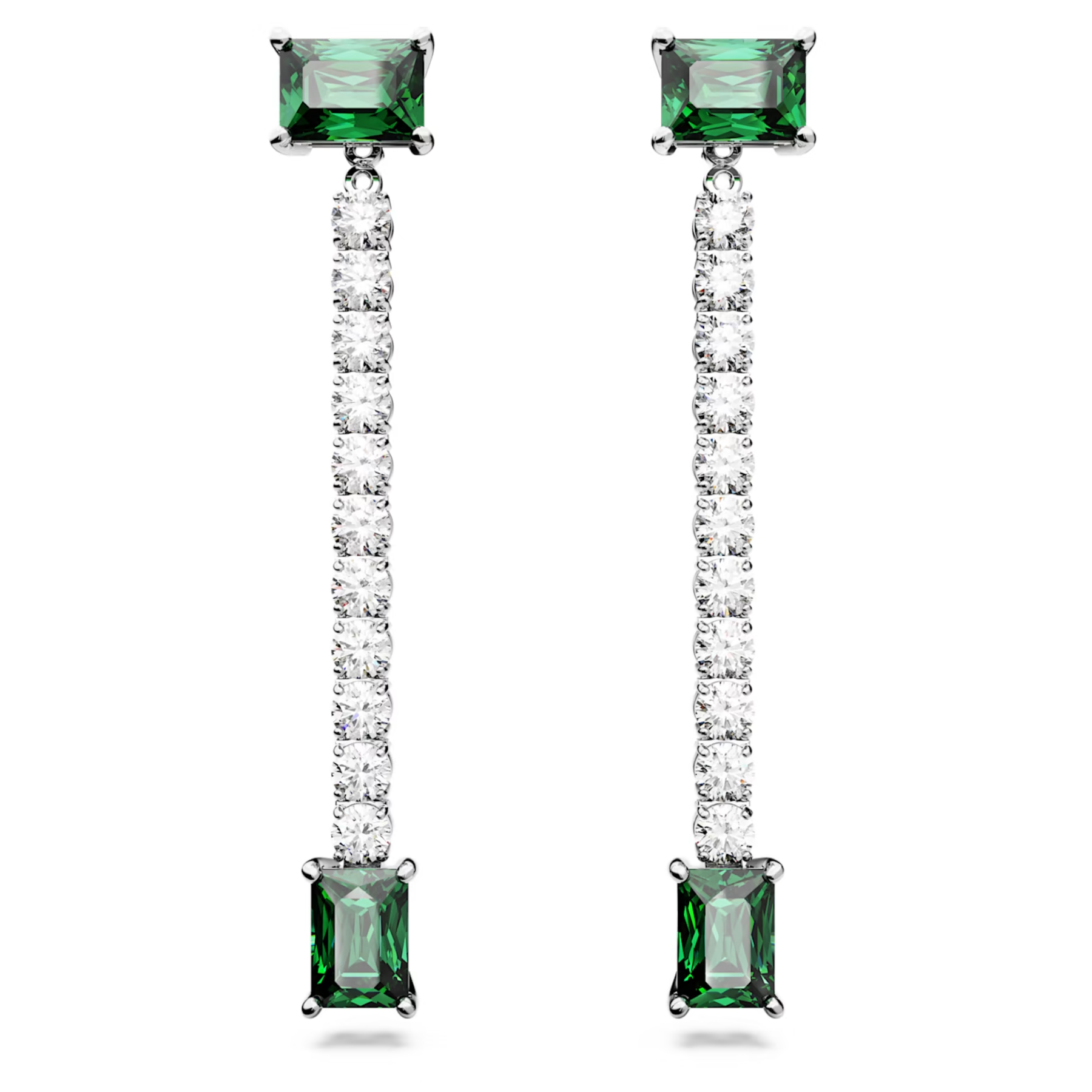 Swarovski Matrix oorbellen Verschillende slijpvormen Zilverkleurig/Groen 5665786