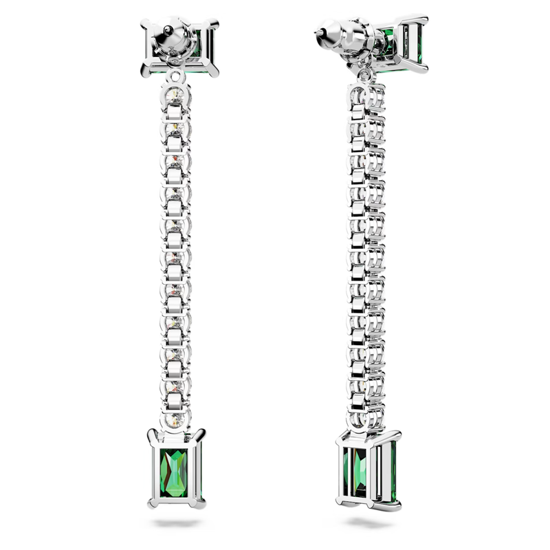 Swarovski Matrix oorbellen Verschillende slijpvormen Zilver/Groen 5665786