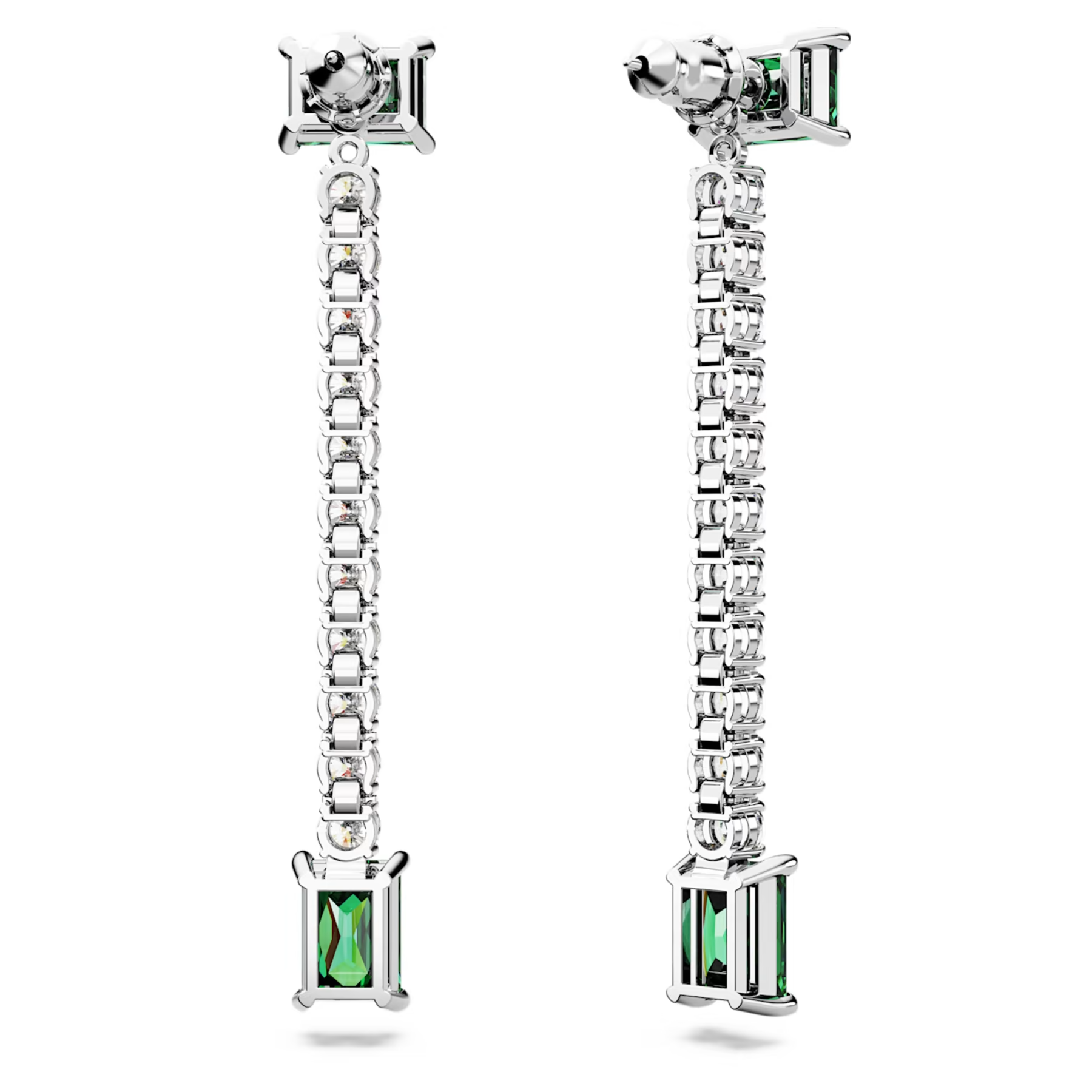 Swarovski Matrix oorbellen Verschillende slijpvormen Zilverkleurig/Groen 5665786