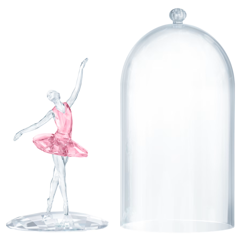 Swarovski Dancers kristallen beeldje Ballerina in stolp Wit/Roze 5428649