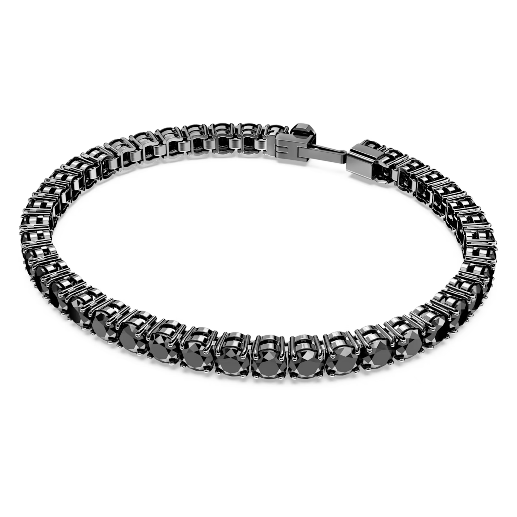 Swarovski Matrix armband Tennis round cut Zilverkleurig/Zwart (L) 5664150