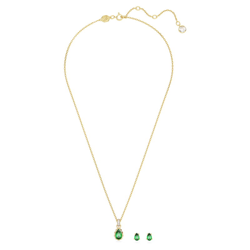 Swarovski Stilla set Druppelvorm Goud/Groen 5684507