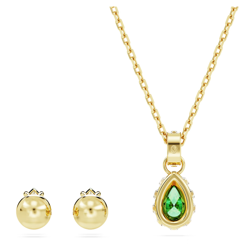 Swarovski Stilla set Druppelvorm Goud/Groen 5684507