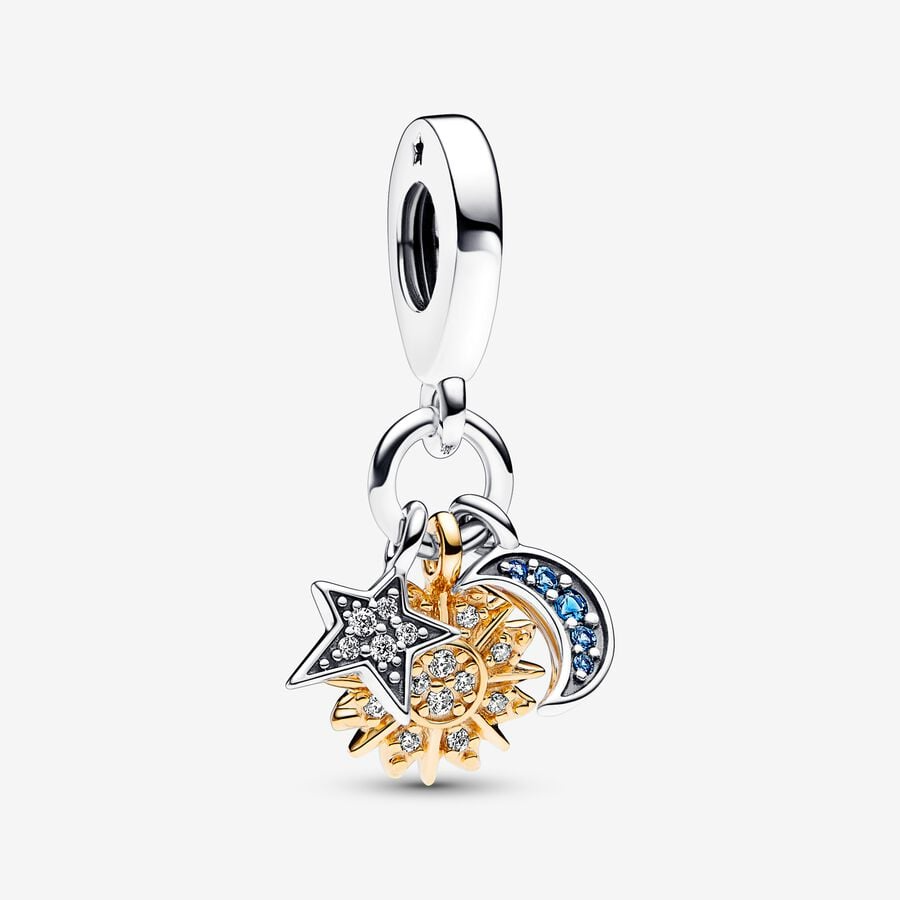 Pandora Two-tone Celestial Triple Dangle Charm 762676C01