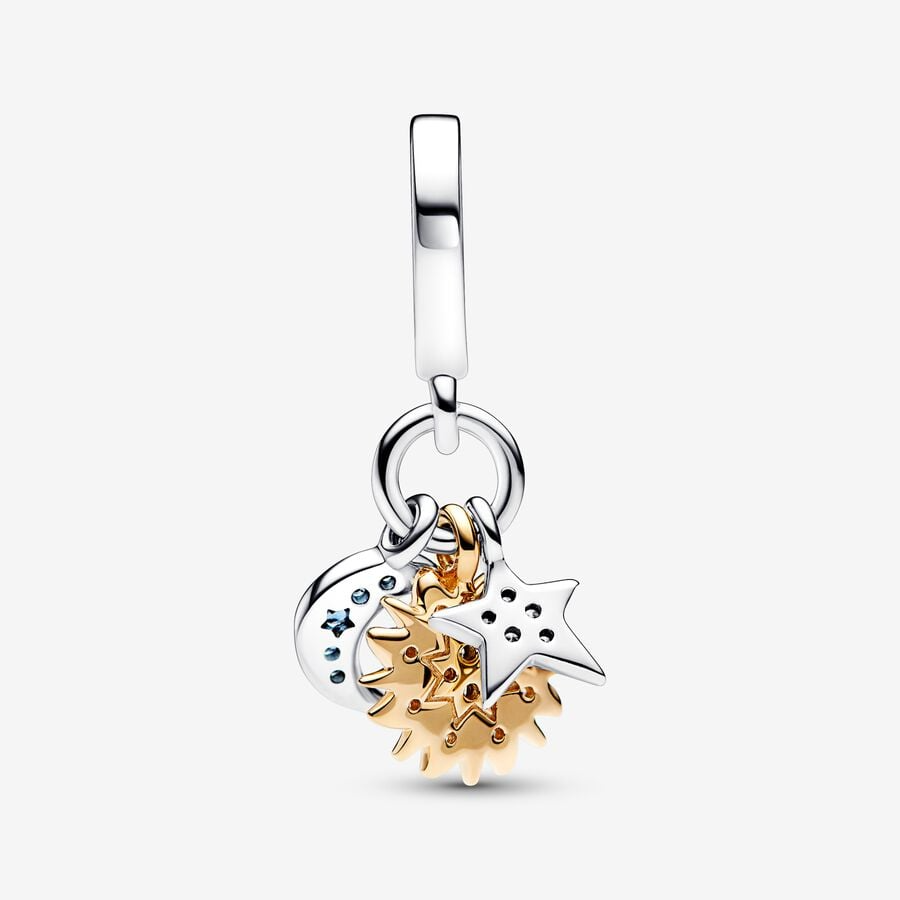 Pandora Two-tone Celestial Triple Dangle Charm 762676C01