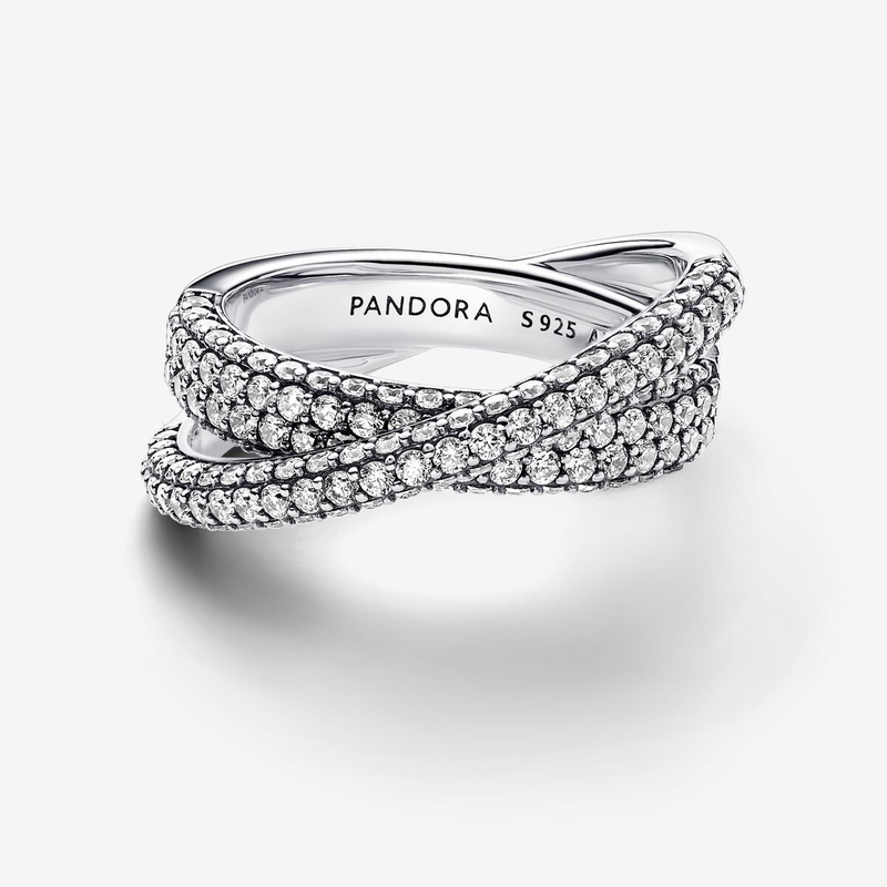 Pandora Pandora Timeless Pavé Gekruiste Dubbele Bandring 193022C01