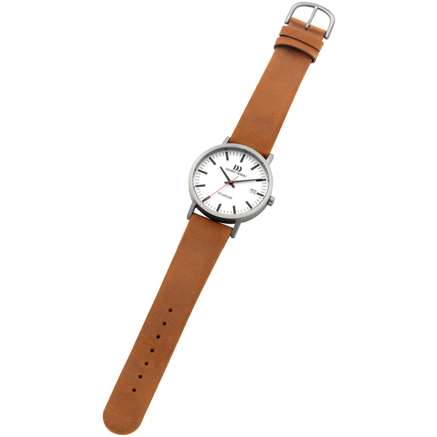 Danish Design Rhine herenhorloge Date White Camel (Large) IQ31Q1273