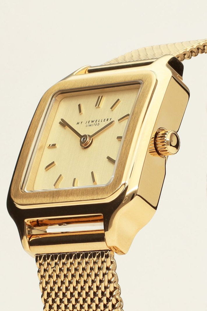My Jewellery Vierkant horloge gouden wijzerplaat - Goud MJ09639-1200
