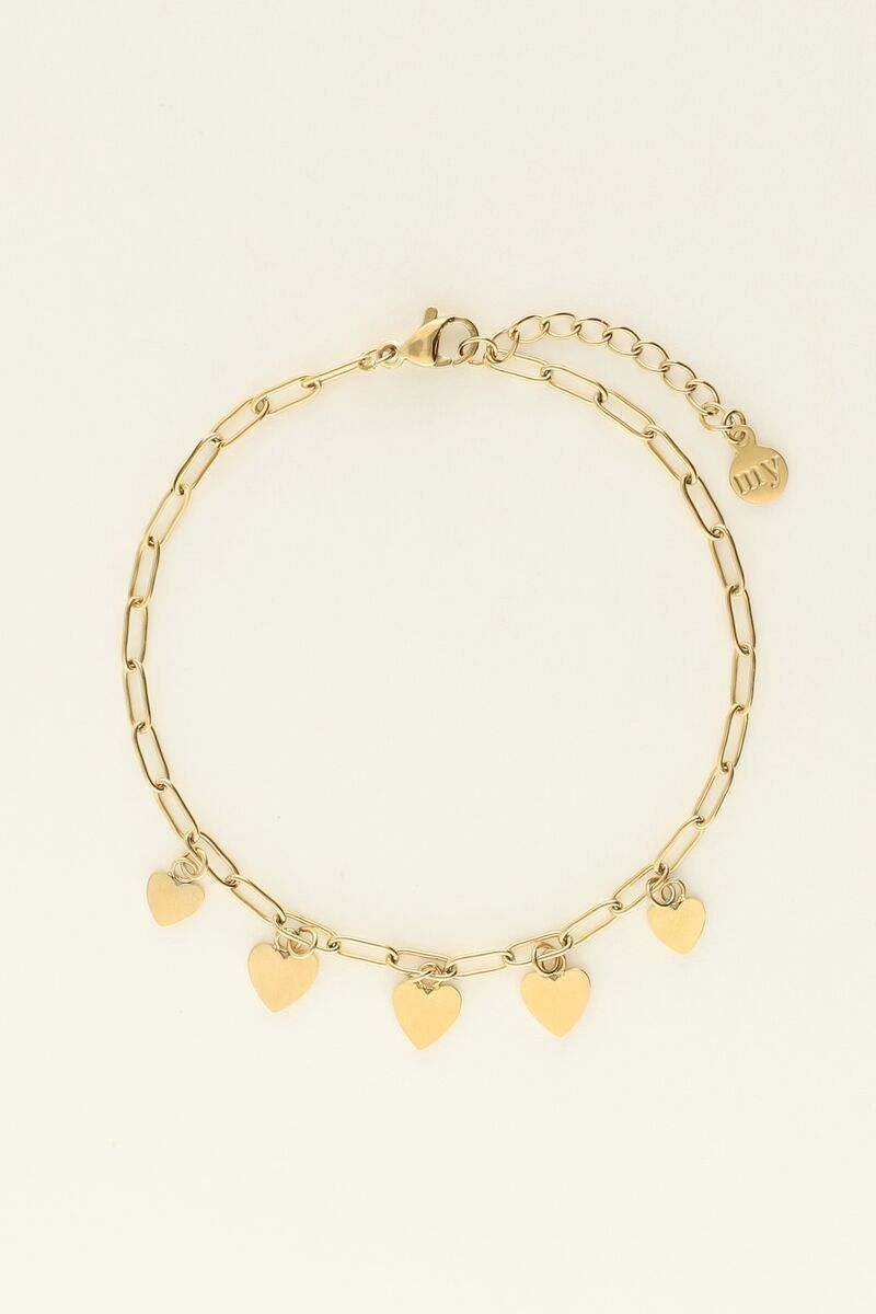 My Jewellery Armband Universe met hartjes - Goudkleurig MJ09531-1200