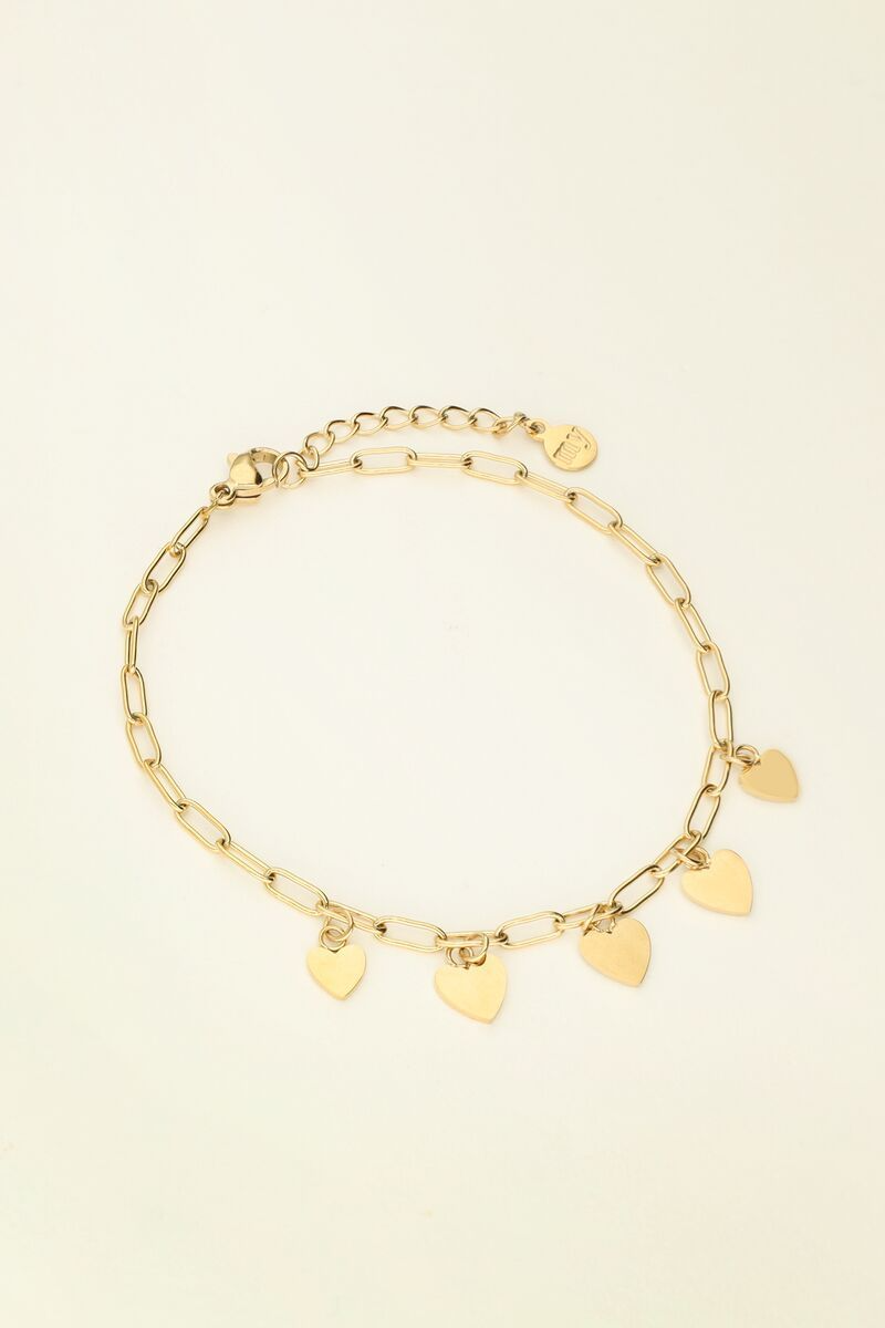 My Jewellery Armband Universe met hartjes - Goudkleurig MJ09531-1200