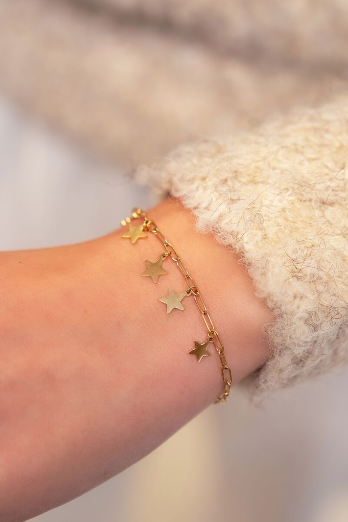 My Jewellery Armband universe met sterretjes - Goud MJ09530-1200