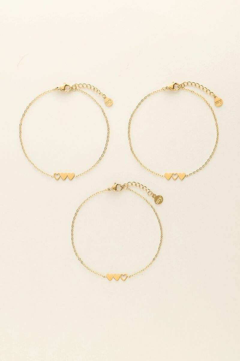 My Jewellery Triplets 3 x hearts - Goudkleurig | MJ09022
