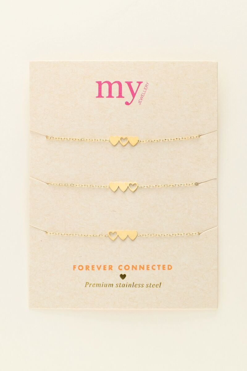 My Jewellery Triplets 3 x hearts - Goudkleurig | MJ09022