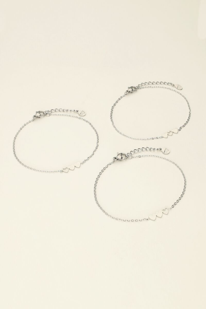 My Jewellery Triplets 3 x hearts - Zilver | MJ09022