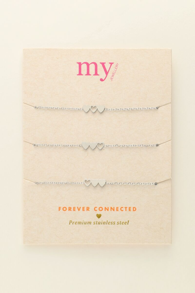 My Jewellery Triplets 3 x hearts - Zilverkleurig | MJ09022