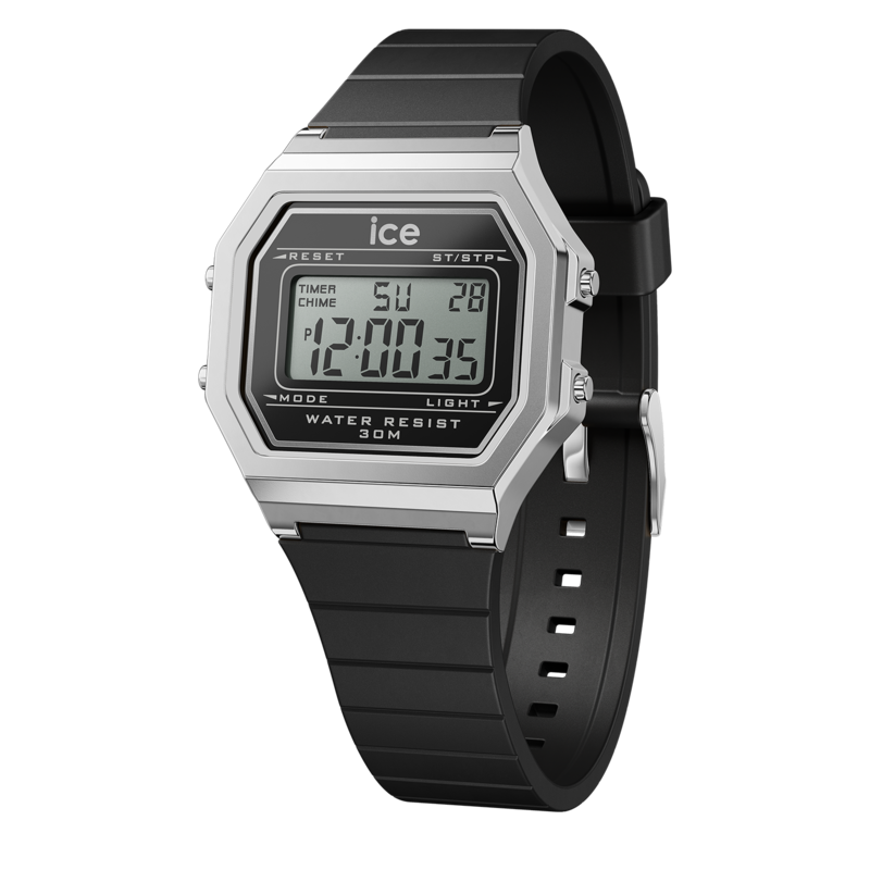 Ice-Watch ICE digit retro dameshorloge - Black silver (S) IW022063